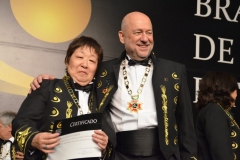 Elza Tsumori (sócia diretora da Casa Barcelona) e Sergio Medina Pasqualin (presidente da Academia Brasileira de Eventos e Turismo)