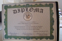 Certificado de Campeã do V Festival Nacional de Cachaças Especiais de Ourinhos 2010
