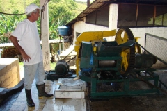 Moagem para a retirada do caldo da cana