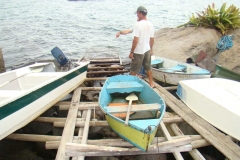 Local onde barcos vão buscar os visitantes nos iates.