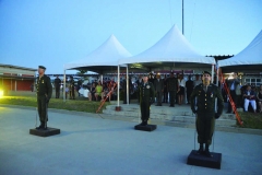 Ten. Cel. Paulo de Souza Borges, Gen. de Brigada Achilles Furlan Neto e Ten. Cel. André Luiz de Andrade Cardoso, durante a passagem de Comando da BAvT