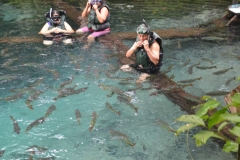 Dani, Suzy Cordova e José Carlos, descansando no Recanto Ecológico Lagoa Azul - Bom Jardim (MT)